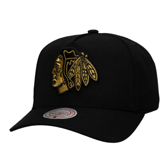 Chicago Blackhawks czapka baseballówka NHL Black and Gold Pro Snapback