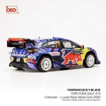 Samochody i motocykle model 1/18 Ford Puma WRC Rally Monte Carlo 2025 G. Munster