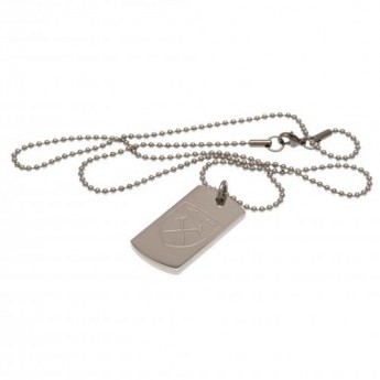 West Ham United naszyjnik z zawieszką Engraved Dog Tag & Chain