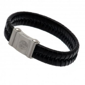 FC Celtic bransoletka skórzana Single Plait Leather Bracelet