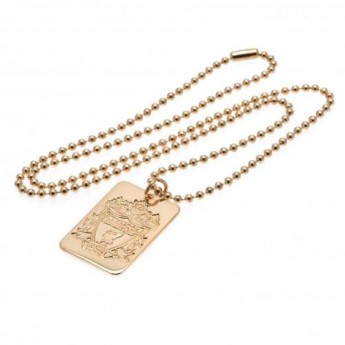 Liverpool naszyjnik z zawieszką Gold Plated Dog Tag & Chain