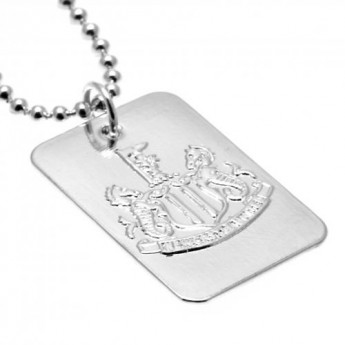 Newcastle United naszyjnik z zawieszką Silver Plated Dog Tag & Chain
