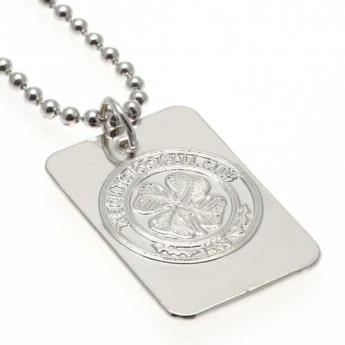 FC Celtic naszyjnik z zawieszką Silver Plated Dog Tag & Chain