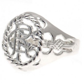 FC Rangers pierścionek Silver Plated Crest Small