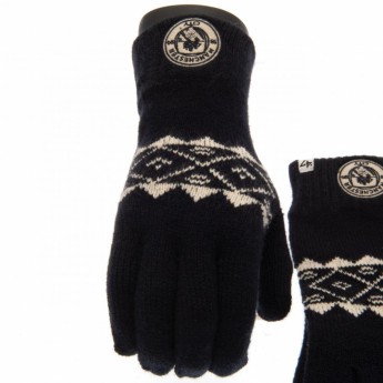 Manchester City rękawice męskie Knitted Gloves Adult Fairisle