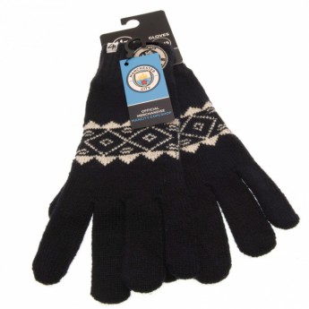 Manchester City rękawice męskie Knitted Gloves Adult Fairisle