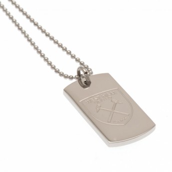 West Ham United naszyjnik z zawieszką Engraved Dog Tag & Chain