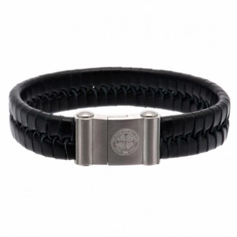 FC Celtic bransoletka skórzana Single Plait Leather Bracelet