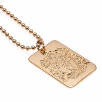 Liverpool naszyjnik z zawieszką Gold Plated Dog Tag & Chain