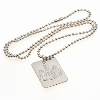Newcastle United naszyjnik z zawieszką Silver Plated Dog Tag & Chain