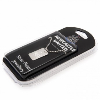 Newcastle United naszyjnik z zawieszką Silver Plated Dog Tag & Chain