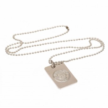 Manchester City naszyjnik z zawieszką Silver Plated Dog Tag & Chain