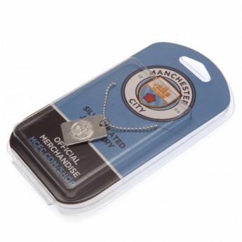 Manchester City naszyjnik z zawieszką Silver Plated Dog Tag & Chain