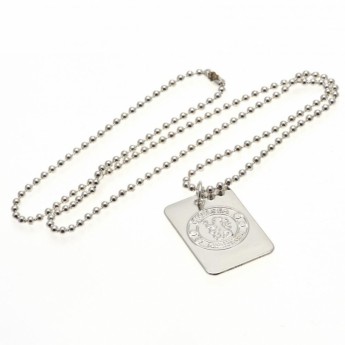 Chelsea naszyjnik z zawieszką Silver Plated Dog Tag & Chain
