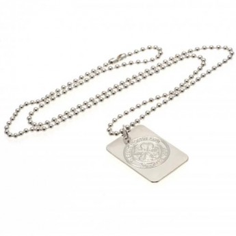 FC Celtic naszyjnik z zawieszką Silver Plated Dog Tag & Chain