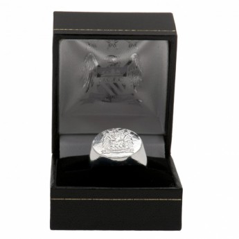 Manchester City pierścionek Silver Plated Crest Ring Medium EC