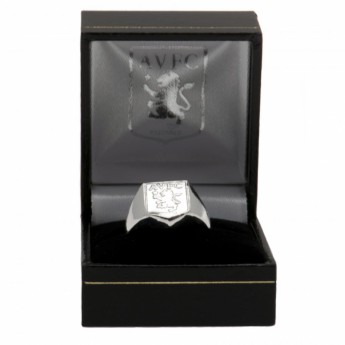 Aston Vila pierścionek Silver Plated Crest Medium