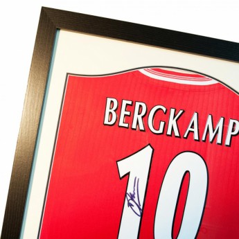 Słynni piłkarze koszulka w antyramie FC Arsenal Bergkamp Signed Shirt Silhouette
