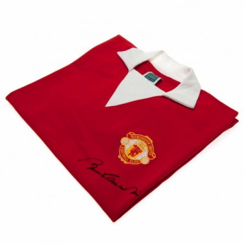 Słynni piłkarze piłkarska koszulka meczowa Manchester United Charlton 1973 Signed-Shirt