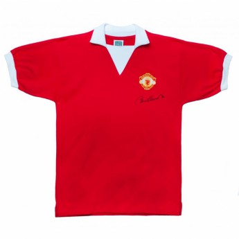 Słynni piłkarze piłkarska koszulka meczowa Manchester United Charlton 1973 Signed-Shirt
