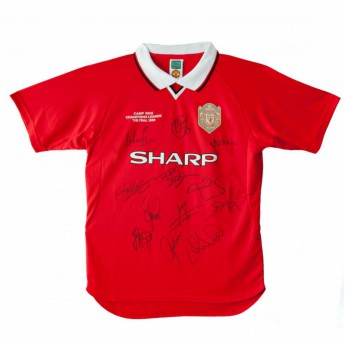 Słynni piłkarze piłkarska koszulka meczowa Manchester United 1999 Champions League Final Signed Shirt