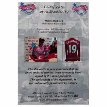 Słynni piłkarze koszulka w antyramie Manchester United Rashford Signed Shirt (Framed)