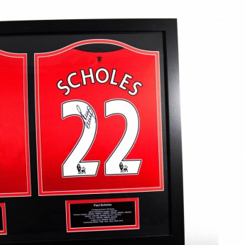 Słynni piłkarze koszulka w antyramie Manchester United Giggs & Scholes Signed Shirts (Dual Framed)