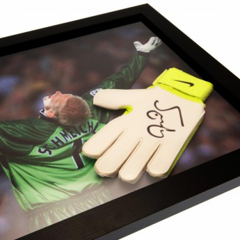Słynni piłkarze rękawica w antyramie Manchester City Schmeichel Signed Glove (Framed)