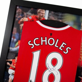 Słynni piłkarze koszulka w antyramie Manchester United Scholes Signed Shirt (Framed)