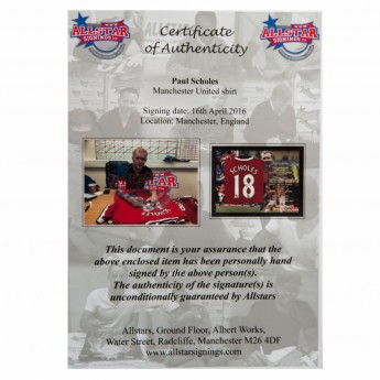 Słynni piłkarze koszulka w antyramie Manchester United Scholes Signed Shirt (Framed)