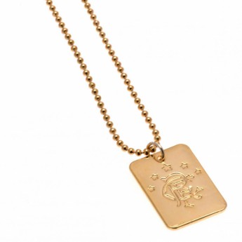 FC Rangers naszyjnik z zawieszką Gold Plated Dog Tag & Chain