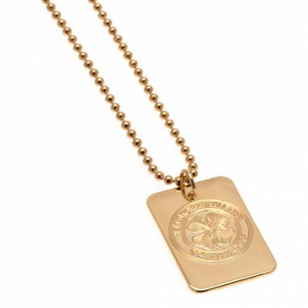 FC Celtic naszyjnik z zawieszką Gold Plated Dog Tag & Chain