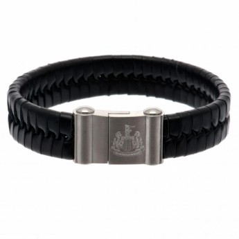 Newcastle United bransoletka skórzana Single Plait Leather Bracelet