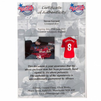 Liverpool obrazek w ramce Gerrard Signed Shirt Honours (Framed)