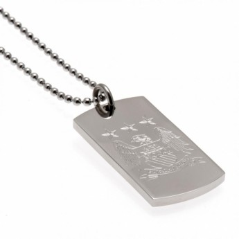 Manchester City naszyjnik z zawieszką Engraved Dog Tag & Chain EC