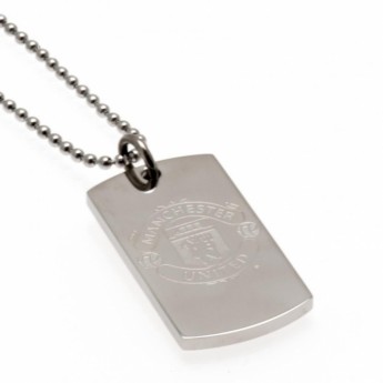 Manchester United naszyjnik z zawieszką Engraved Dog Tag & Chain