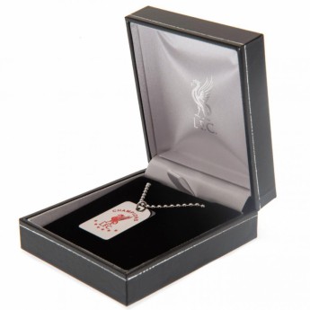 Liverpool naszyjnik z zawieszką Champions Of Europe Colour Crest Dog Tag & Chain