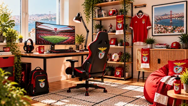Inspiracja na kącik do pracy dla kibica SL Benfica