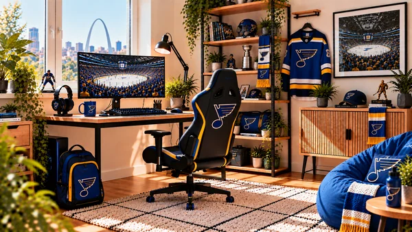 Inspiracja na kącik do pracy dla kibica St. Louis Blues