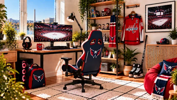 Inspiracja na kącik do pracy dla kibica Washington Capitals