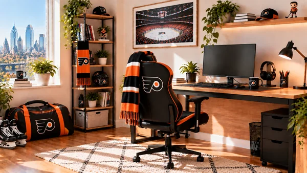 Inspiracja na kącik do pracy dla kibica Philadelphia Flyers