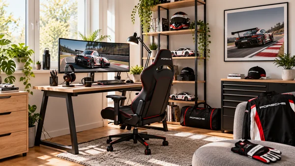 Inspiracja na kącik do pracy dla kibica Porsche Motorsport