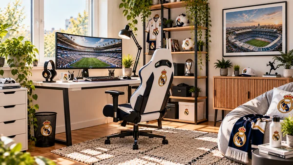 Inspiracja na kącik do pracy dla kibica Real Madrid