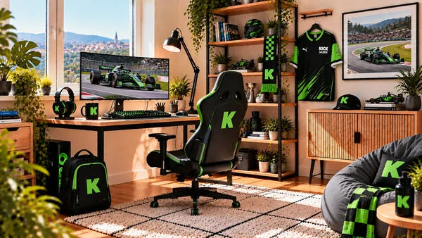 Inspiracja na kącik do pracy dla kibica Stake Kick Sauber