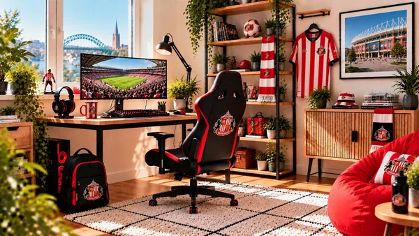 Inspiracja na kącik do pracy dla kibica Sunderland