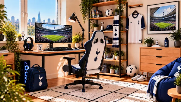 Inspiracja na kącik do pracy dla kibica Tottenham Hotspur
