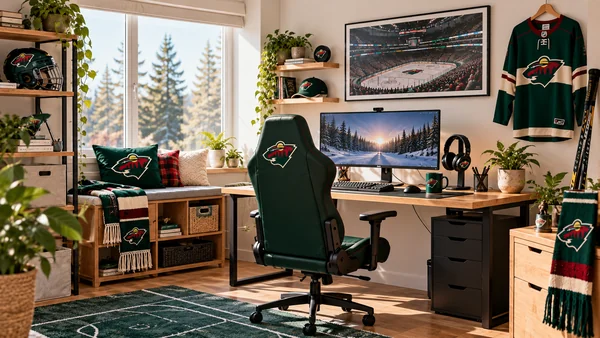 Inspiracja na kącik do pracy dla kibica Minnesota Wild