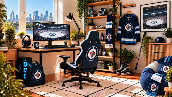 Inspiracja na kącik do pracy dla kibica Winnipeg Jets